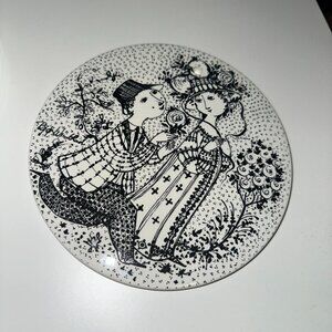 Vintage 1970s June Roser Months of Love by Bjorn Wiinblad Decorative Wall Plate